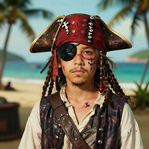 Realistic Boy Pirate on Treasure Island