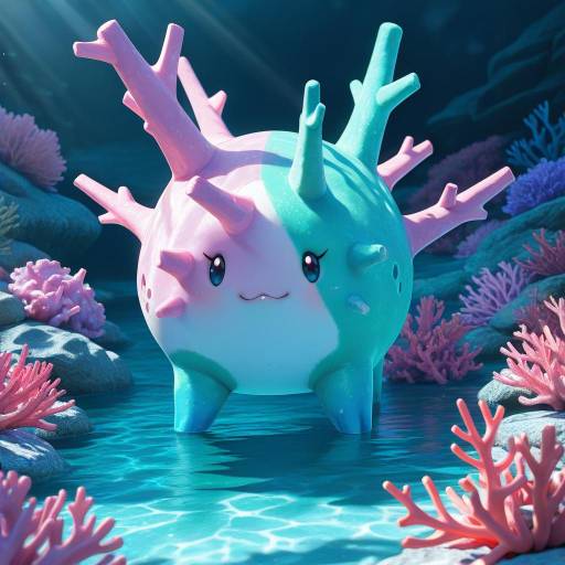 Ultra-Detailed 3D Corsola in Coral Reef Ultra-Detailed 3D Corsola in Coral Reef