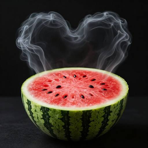 Kawaii Seedless Watermelon with Heart Smoke