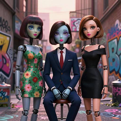 Futuristic Android Street Painters