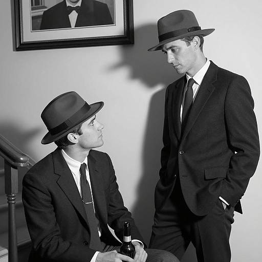 Vintage Style Men in Fedoras and Suits