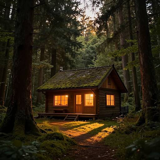 Cozy Cabin in Serene Forest Clearing
