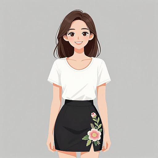 Smiling Woman in Casual Outfit