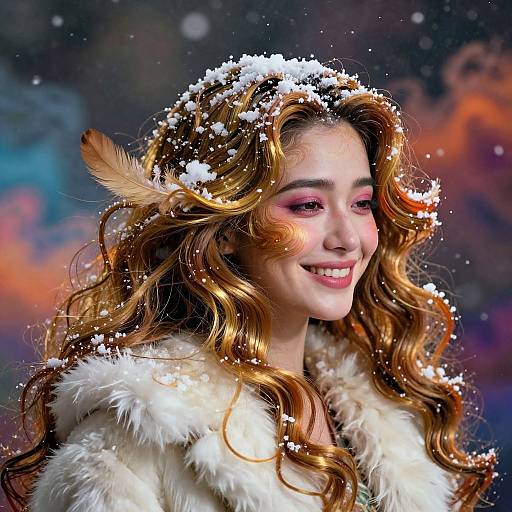 Cinematic Portrait with Swirling Vortexes