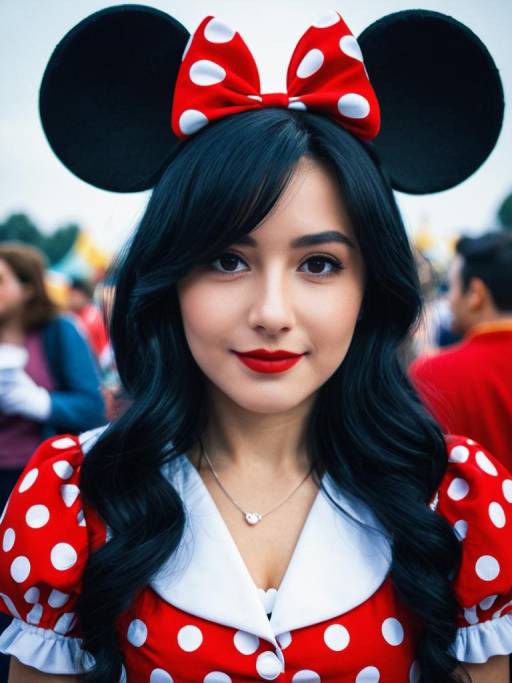 Woman in Minnie Mouse Costume