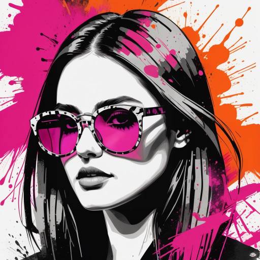 Edgy Ink Sketch Portrait of Woman Edgy Ink Sketch Portrait of Woman