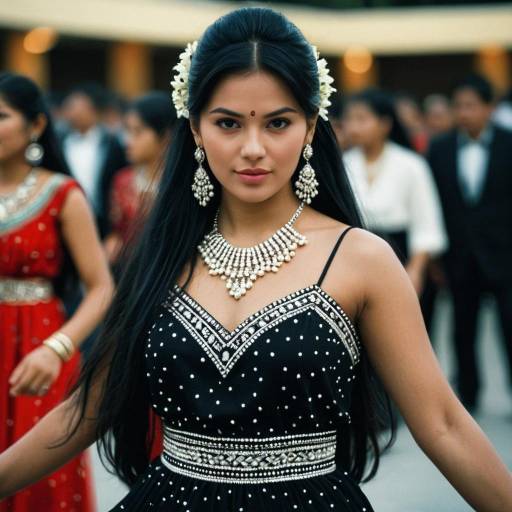 South Asian Woman in Traditional Dress with Jewelry