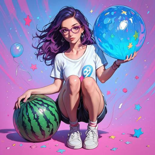 Creative Teenager with Colorful Background Creative Teenager with Colorful Background