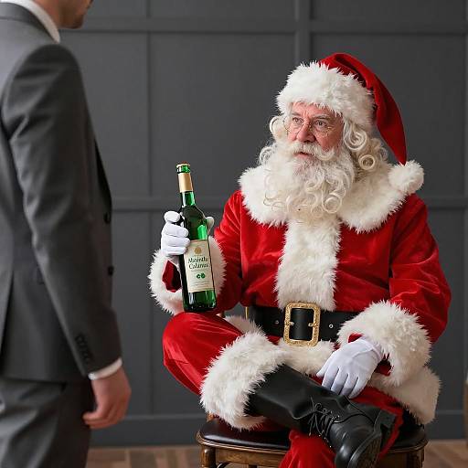 Santa Claus with Absinthe in Gray Setting