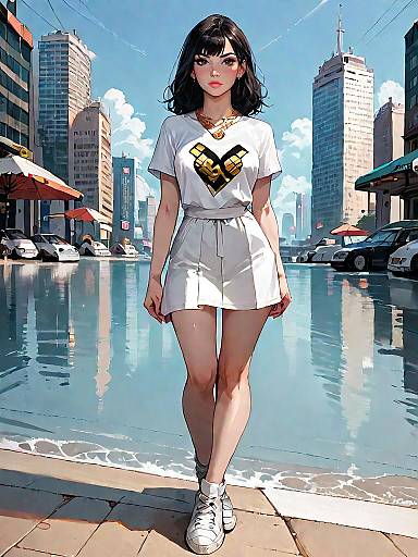 Stylish Urban Woman in Short Dress