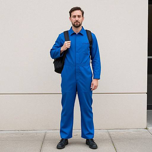 Man in Silly Blue Jumpsuit