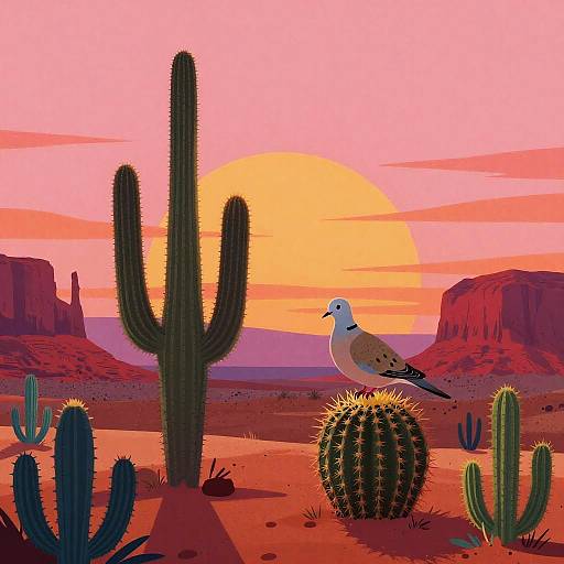 Art Deco Desert Mourning Dove