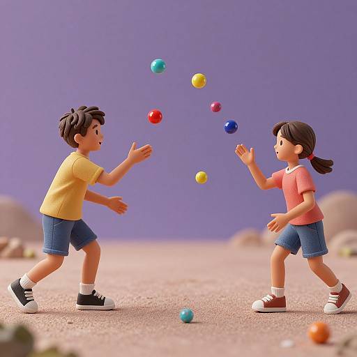 Children Play with Colorful Mini Spheres