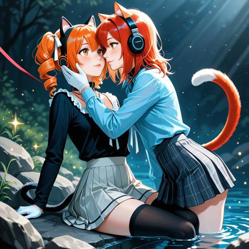 Dynamic Underwater Cowboy Shot of Two Girls