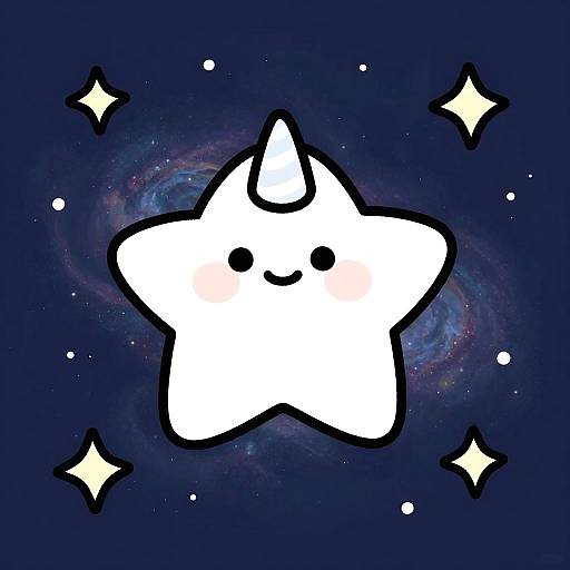 Minimalist Baby Star Unicorn in Space