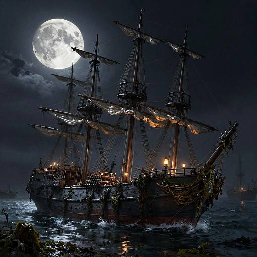 Majestic Armada in Moonlit Graveyard