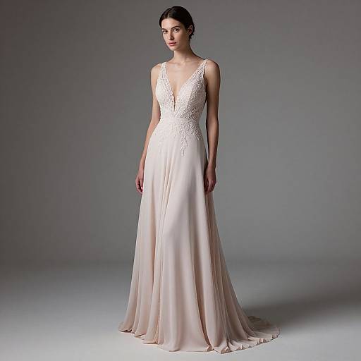 Elegant Bride in Pale Pink Gown