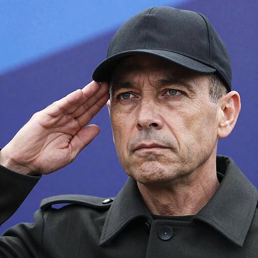 Serious Salute: Middle-Aged Man Portrait