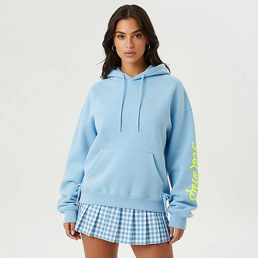 Stylish Woman in Oversized Hoodie