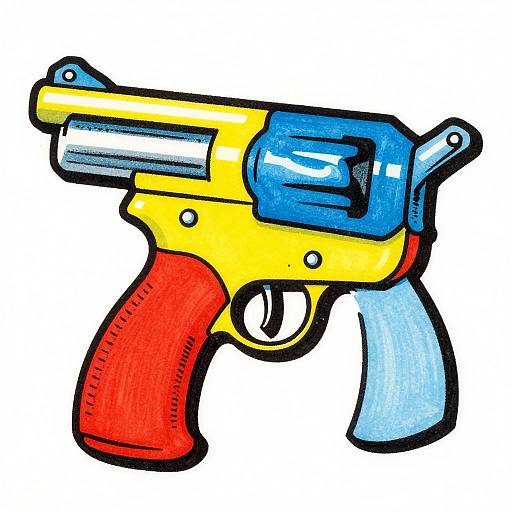 Vintage Comic Style Toy Cap Gun