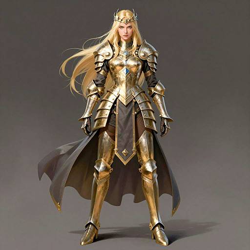 Intrepid Blonde Warrior in Shimmering Armor