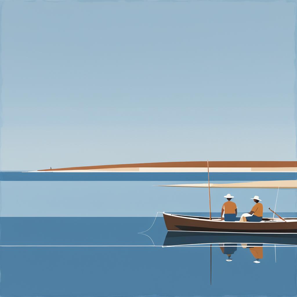 Minimalist Lakeside Fishermen Inspiration