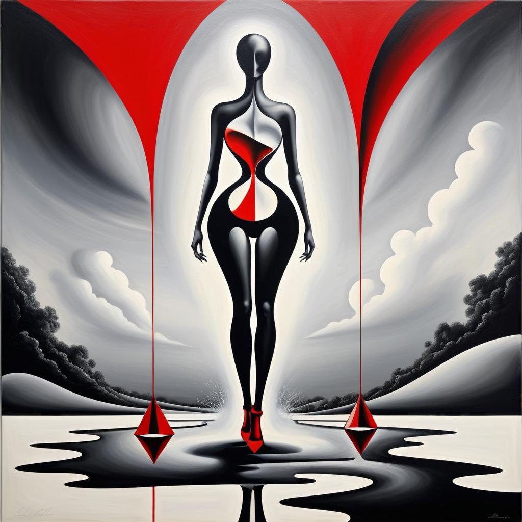 Surreal Hyper-Realism: Walking Hourglass Art