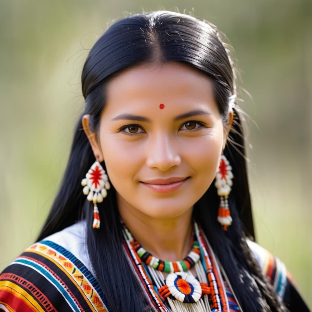 Portrait of a Dignified Indigenous Woman