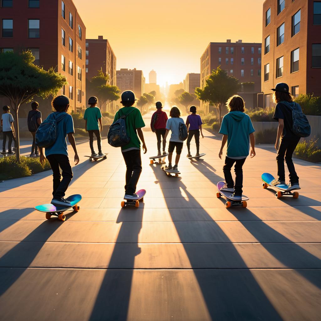 Epic Skateboarding Scene in Urban Setting