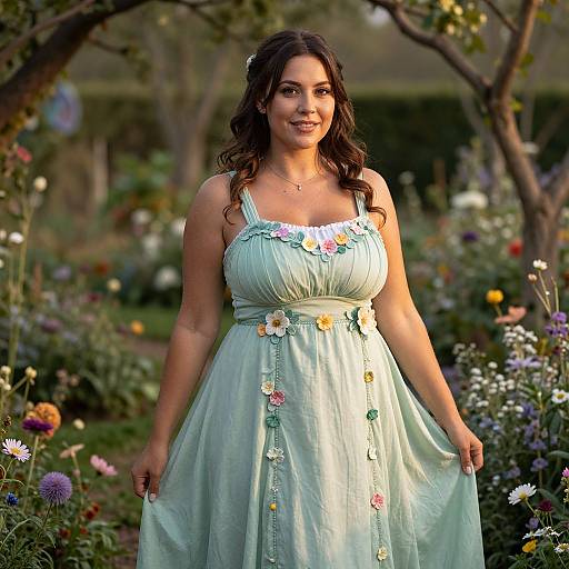 Sun-Kissed Woman in Fairy-Tale Garden