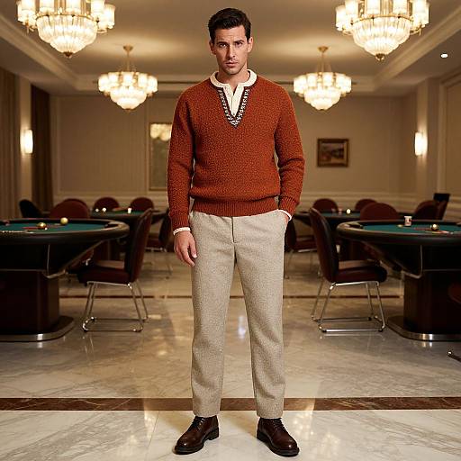 Vintage Style Man at Poker Table