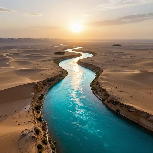 Luminous Turquoise River in Desert