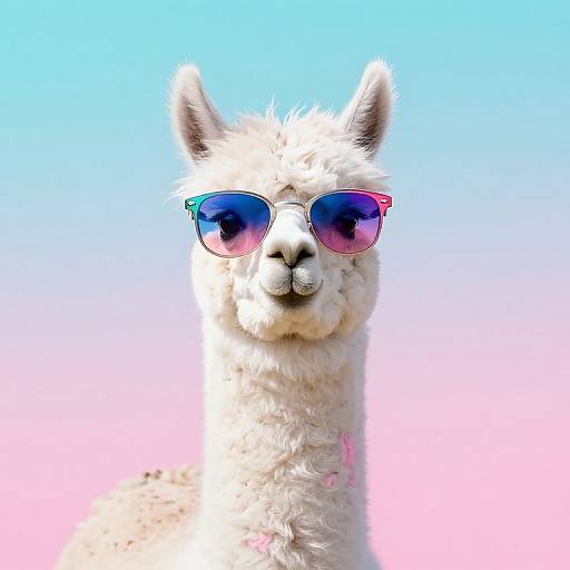 Stylish Llama with Vibrant Sunglasses
