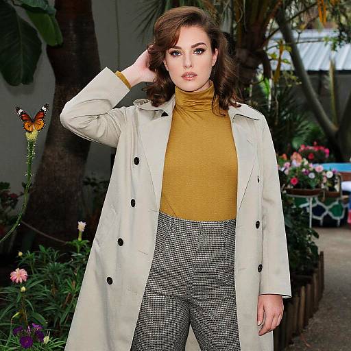 Voluptuous Woman in Tropical Garden