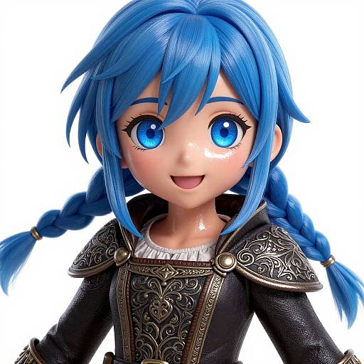 Epic Blue-Haired Valkyrie Portrait