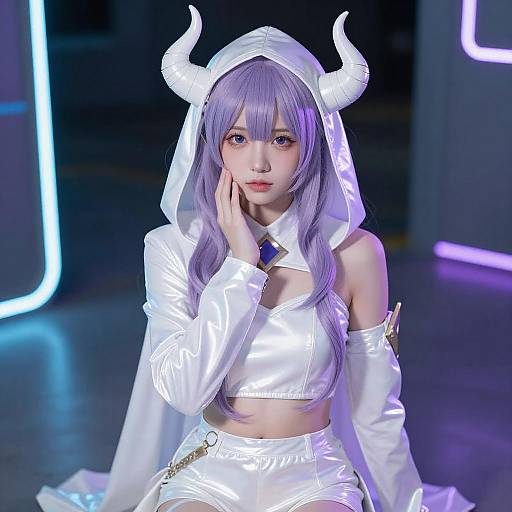 Futuristic Fantasy Woman in Neon Light