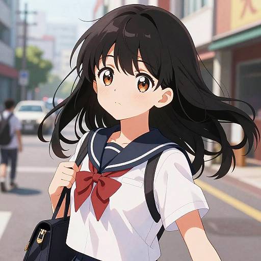 Vibrant Anime School Girls Scene