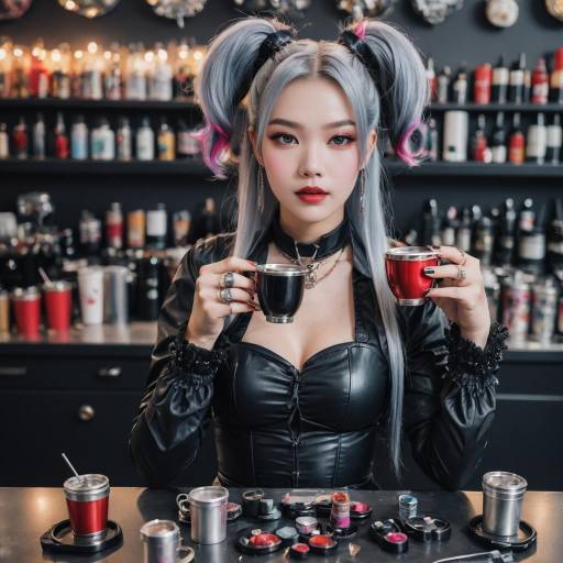 Stylish Girl Sipping from a Cup