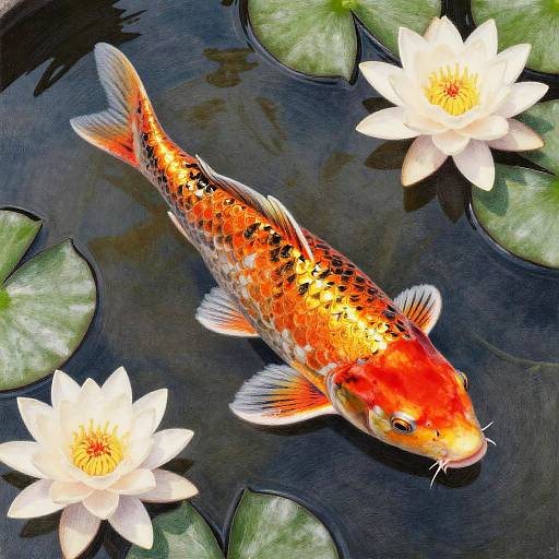 Hyperrealistic Koi Fish Pencil Drawing