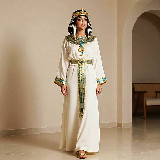 Modern Egyptian Woman in Minimalist Space