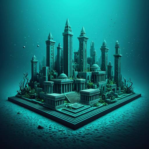 Elegant 3D Underwater City Illustration