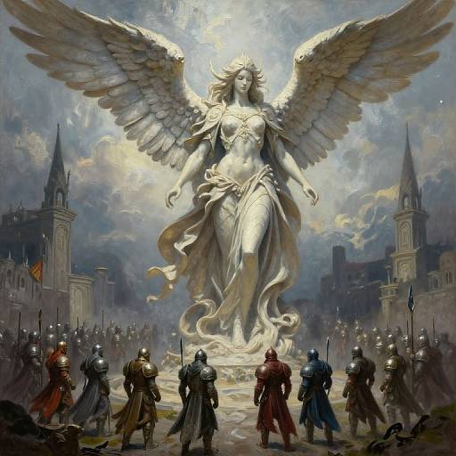 Epic Fantasy Female Angel Statue