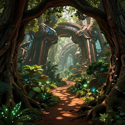 Surreal Fusion of Nature and Technology