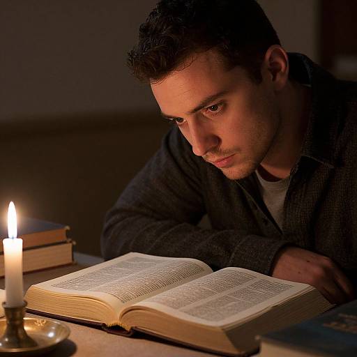 Man Engaged in Quiet Bible Study