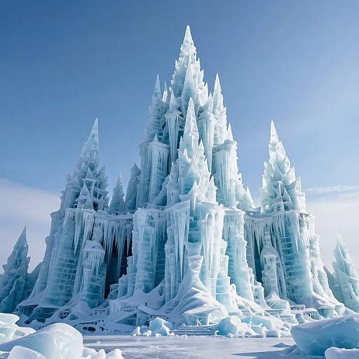 Majestic Crystalline Ice Fortress