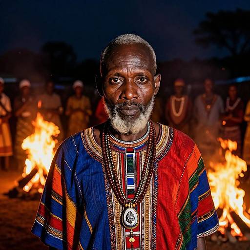 Photorealistic Portrait of African Tribal Chief
