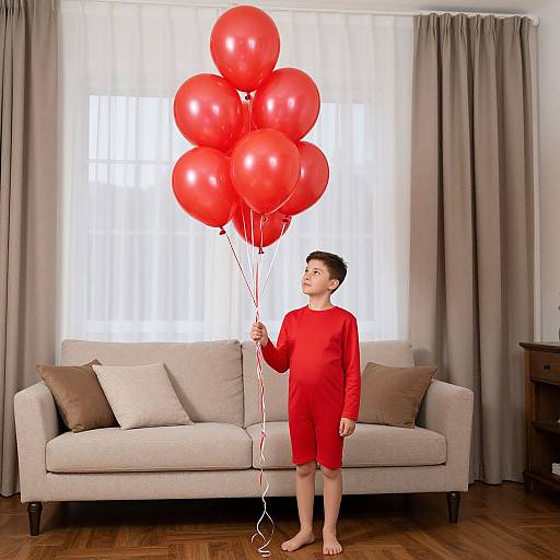 Boy with Red Balloon Costume