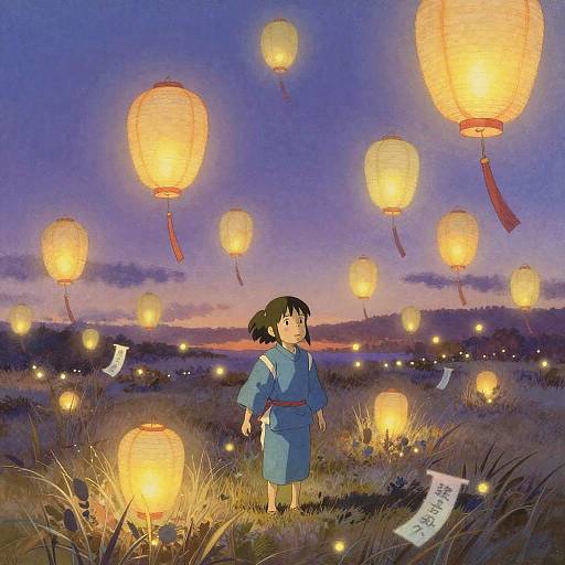 Twilight Fantasy with Glowing Paper Balloons