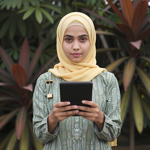 Portrait of Woman in Yellow Hijab