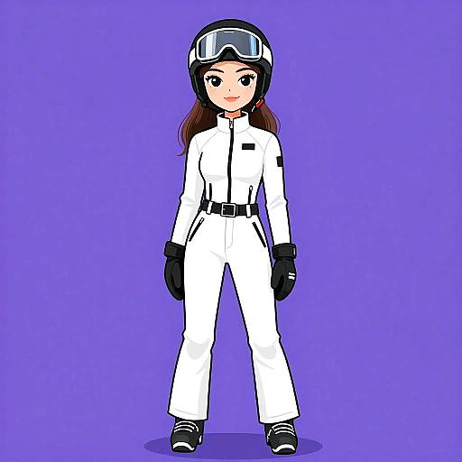 Sporty Chic Woman in Ski Outfit